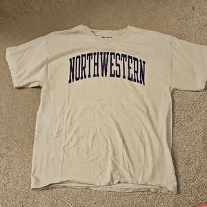 Champion Beige Northwestern Short Sleeve Tee
